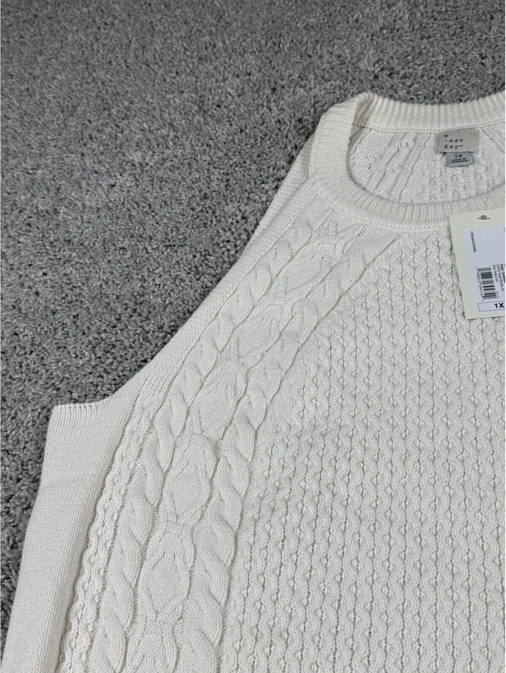 NWT A New Day Women’s Tank Sweater Size 1X Ivory Cotton - Picture 4 of 9